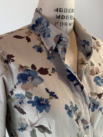 Women's Scattered Flowers Ultra Soft Fine Wale Corduroy Shirt