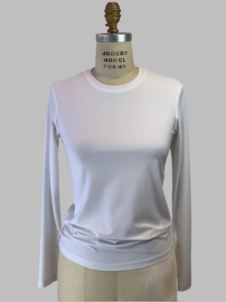 Long Sleeve Off White Crew Neck Jersey
