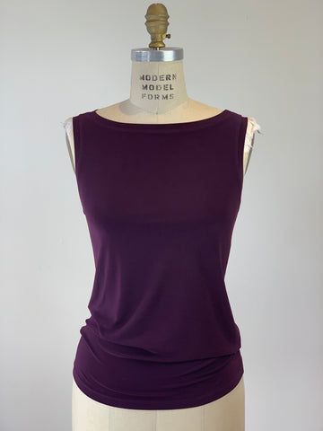 Boat Neck Plum Jersey Tank