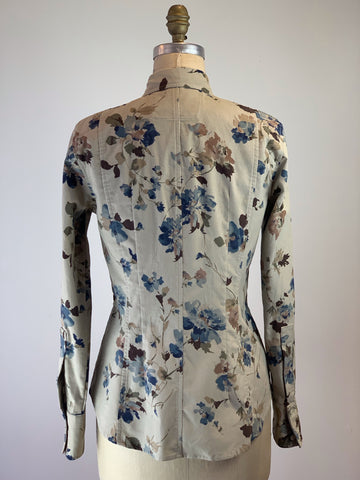 Women's Scattered Flowers Ultra Soft Fine Wale Corduroy Shirt