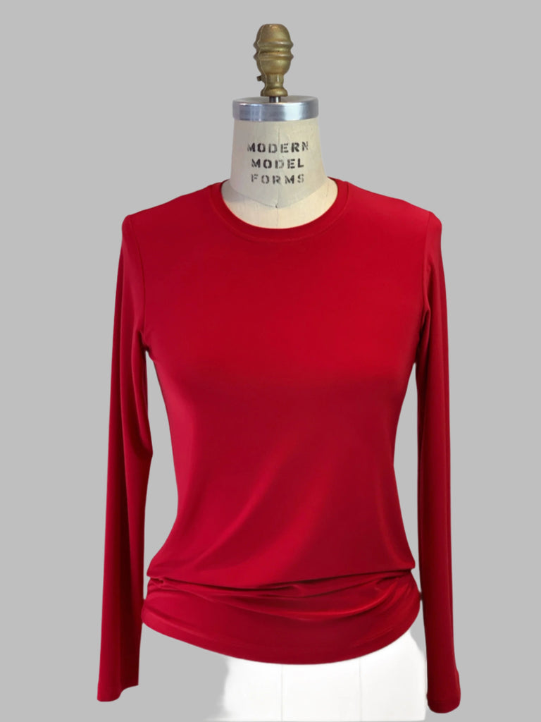 Long Sleeve Red Crew Neck Jersey