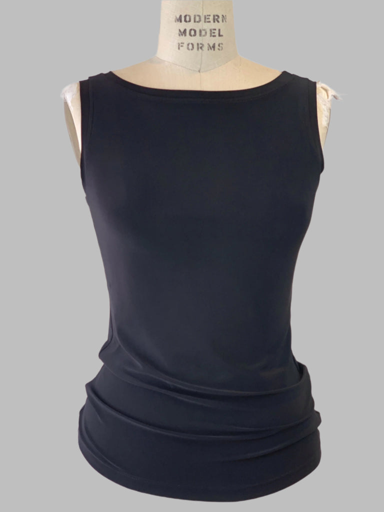 Boat Neck Charcoal Grey Jersey Tank