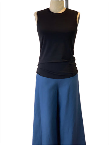 Women's Midnight Blue Wide Leg Linen Pant