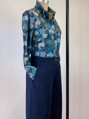 Women’s Navy Brushed Cotton Utility Pant