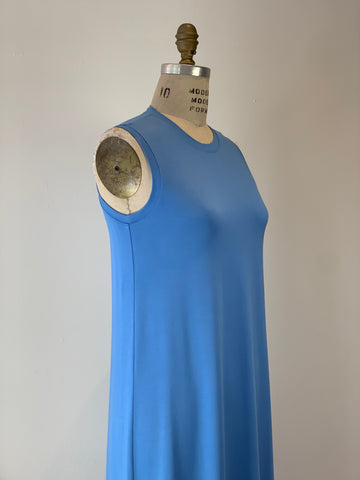 Perfect Sleeveless T-Shirt Dress Sky Blue