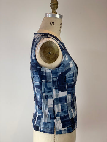 Button Back Pop Top Mid Century Midnight