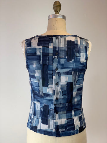 Button Back Pop Top Mid Century Midnight