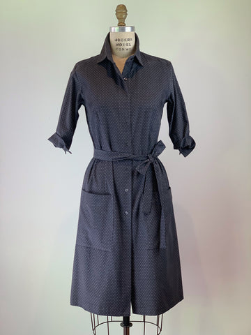 Mid Grey Pin Dot Ultra Soft Fine Wale Cord Shirt Dress