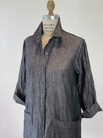 Hematite Linen Artist's Shirt
