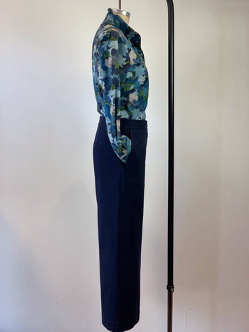 Women’s Navy Brushed Cotton Utility Pant