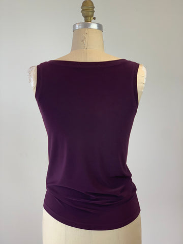 Boat Neck Plum Jersey Tank
