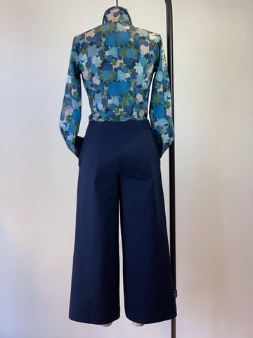 Women’s Navy Brushed Cotton Utility Pant