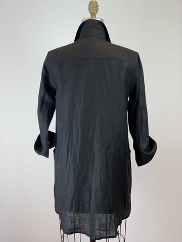 Black Linen Artist's Shirt