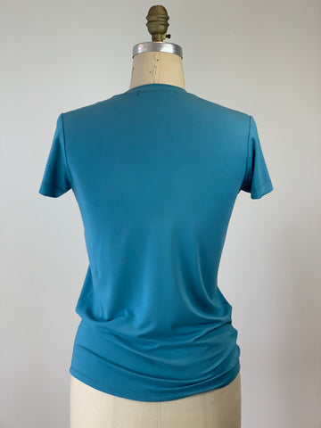 Perfect Crew Neck T-Shirt Azure Blue