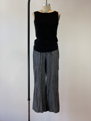 Women's Hematite Linen Pull On Palazzo Pant