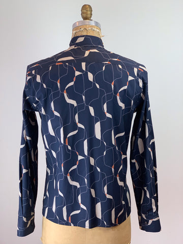 Men's Calder Navy/Oyster/Orange Straight Cut Shirt