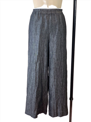 Women's Hematite Linen Pull On Palazzo Pant