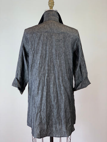 Hematite Linen Artist's Shirt