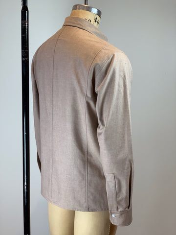 Men's Camel Cotton Flannel Utility Shirt