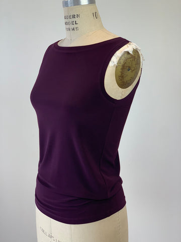 Boat Neck Plum Jersey Tank