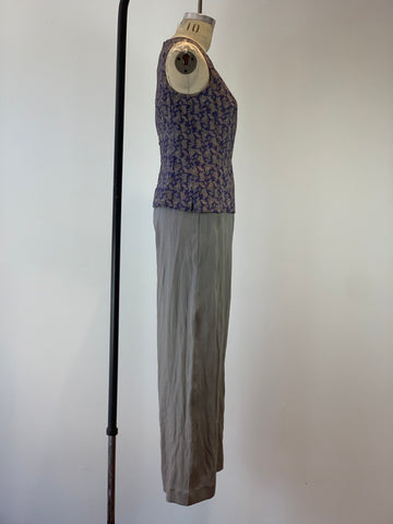 Women's Taupe Linen Pull On Palazzo Pant