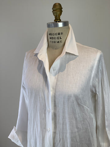 White Linen Artist's Shirt