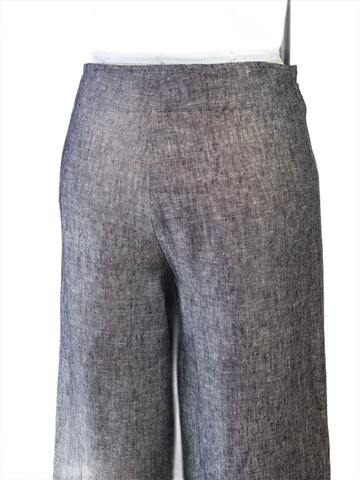 Women's Charcoal Wide Leg Linen Pant