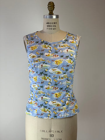 Button Back Pop Top Waikiki