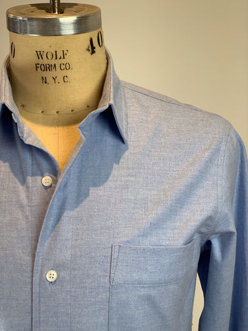 Men's Chambray Brushed Cotton Flannel Utility Shirt