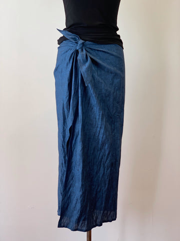 Shot Black/Blue Sarong Skirt