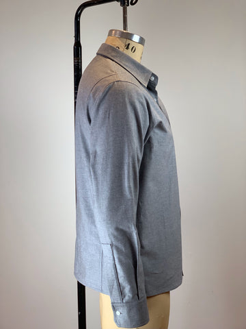 Men's Heather Grey Brushed Cotton Flannel Utility Shirt