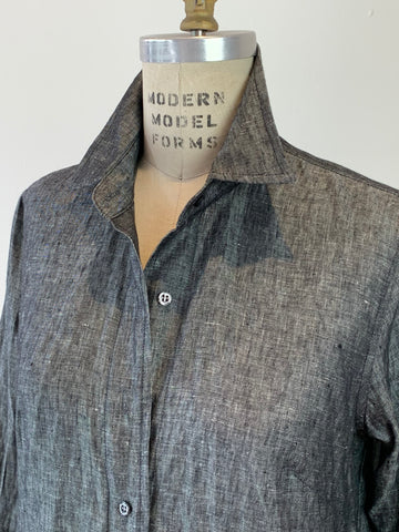 Hematite Linen Artist's Shirt