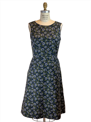 Blue/Green Blossoms Sabrina Dress