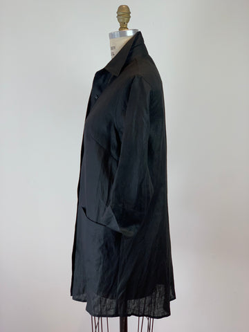 Black Linen Artist's Shirt