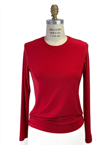 Long Sleeve Red Crew Neck Jersey