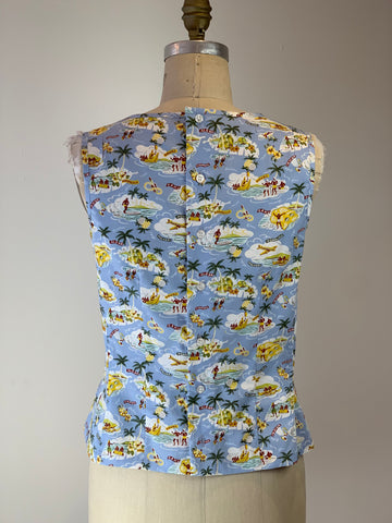 Button Back Pop Top Waikiki