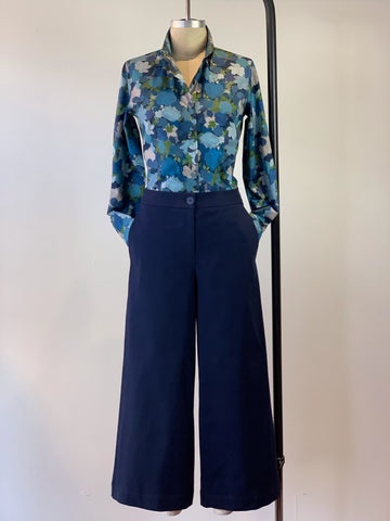 Women’s Navy Brushed Cotton Utility Pant