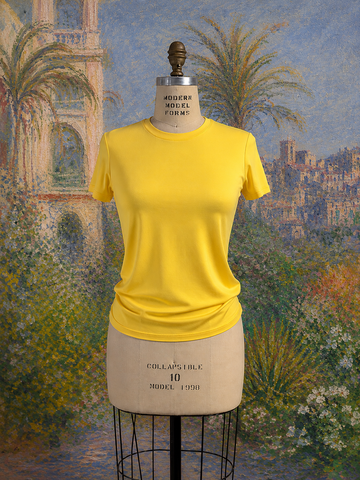 PERFECT CANARY YELLOW CREW NECK T-SHIRT