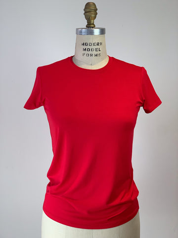 Perfect Crew Neck T-Shirt Red Coral