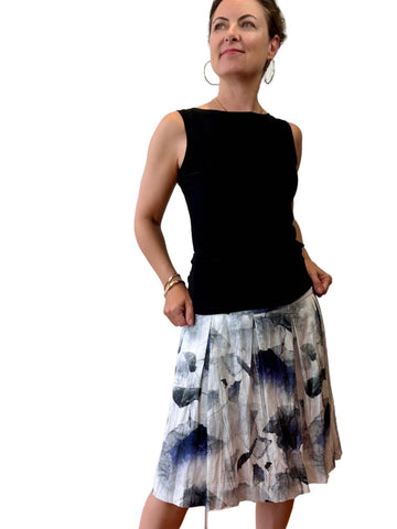 Tanzanite Crystal Tucked Pocket Skirt