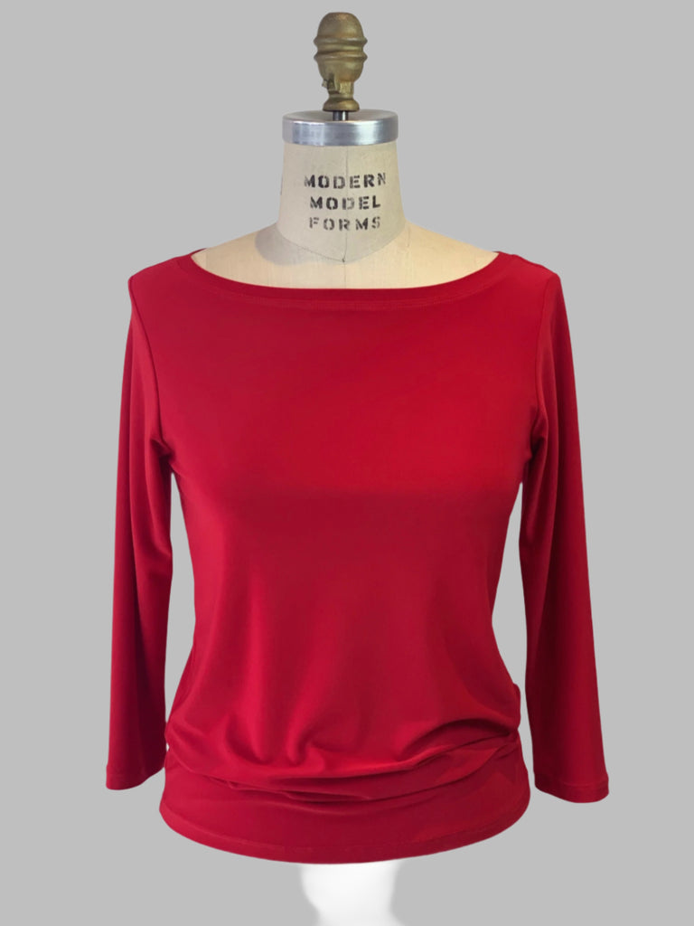 3/4 Sleeve Crimson Boat Neck Jersey