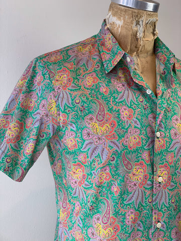 Men's Cinque Terre Paisley Liberty Tana Lawn Short Sleeve Shirt