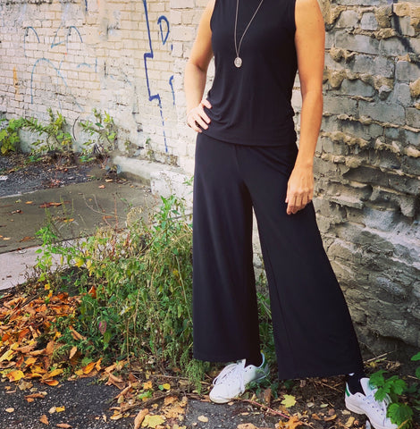 Black Jersey Pull On Pant