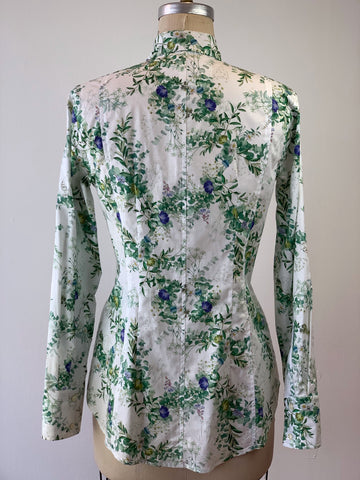 Women's Long Sleeve Spring Flowers on Paper Easy Shirt
