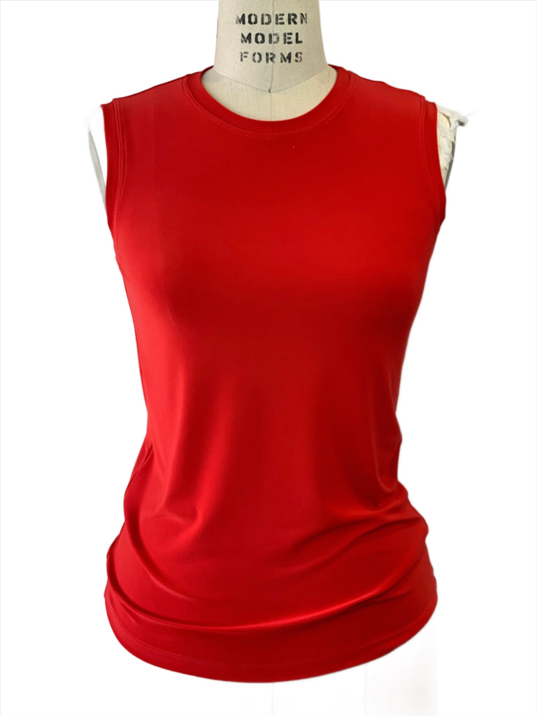 Crew Neck Red Coral Jersey Tank
