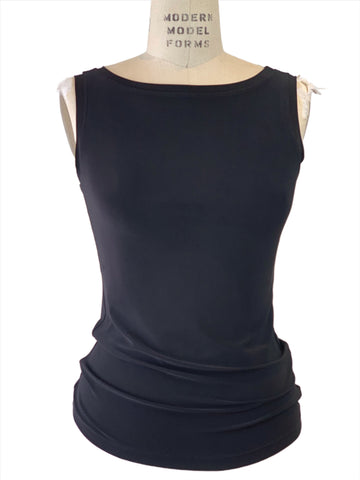 Boat Neck Charcoal Grey Jersey Tank